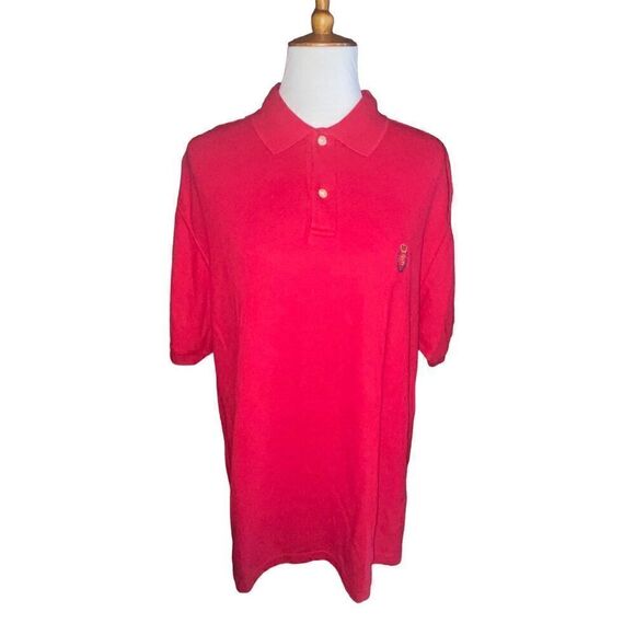 CHAPS Ralph Lauren Red Short Sleeve Polo Shirt Size Large-EUC - Picture 2 of 9